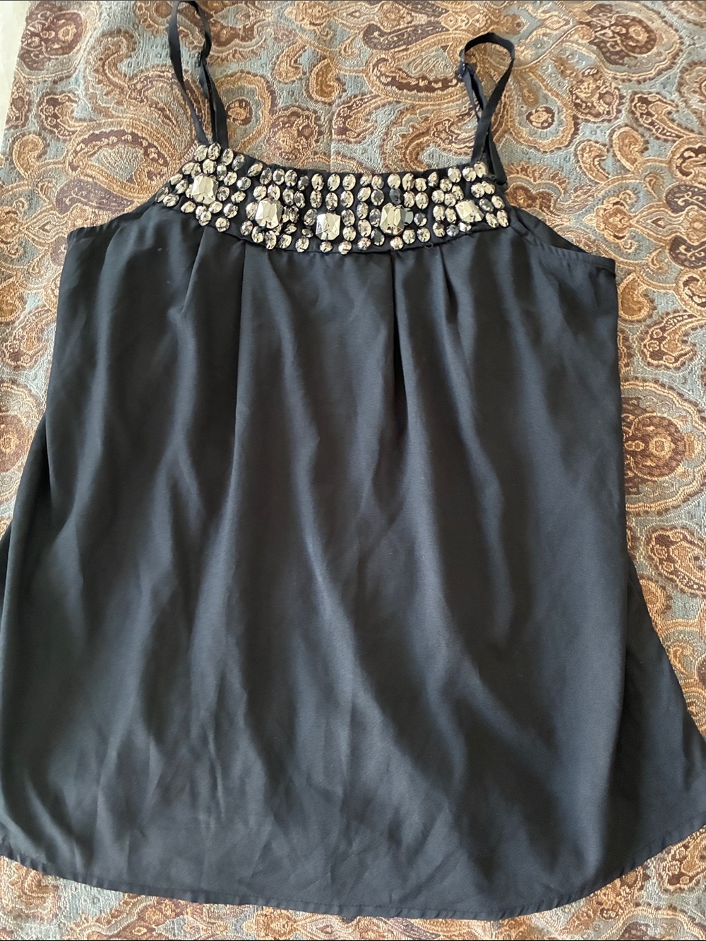 Pinky Black Jeweled Camisole